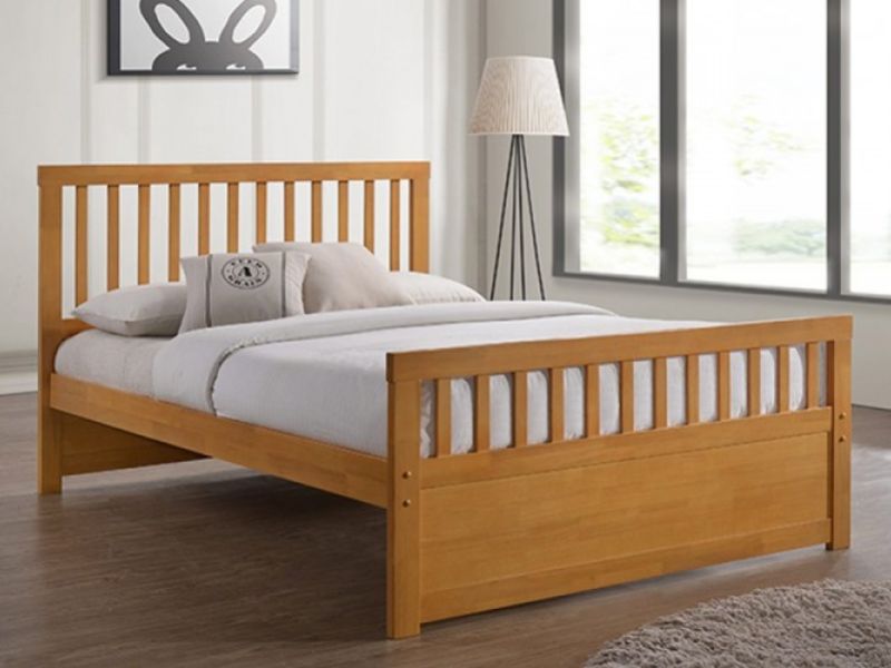 Sleep Design Delamere 4ft6 Double Honey Oak Wooden Storage Bed Frame