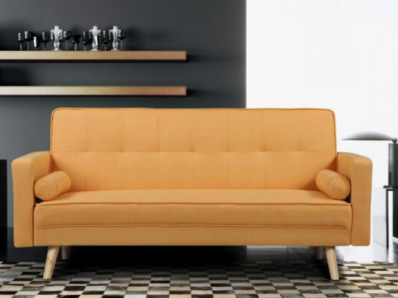 Sleep Design Boston Yellow Fabric Sofa Bed