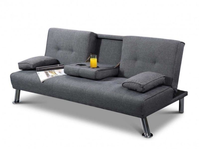 Sleep Design New York Grey Fabric Sofa Bed