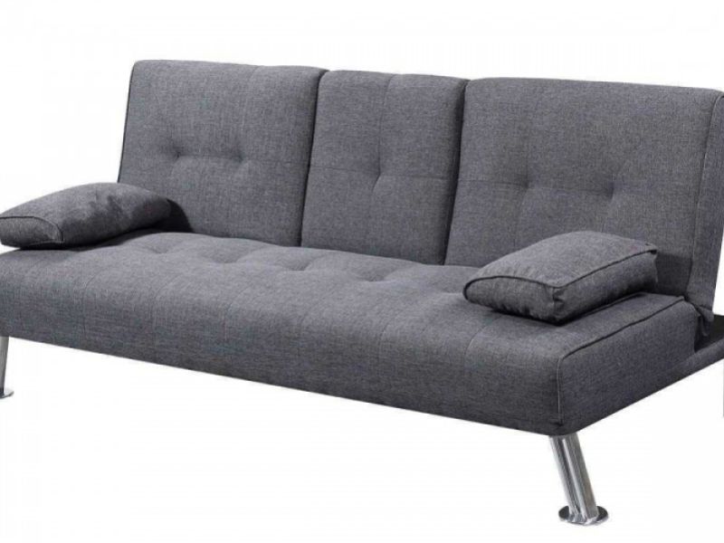 Sleep Design New York Grey Fabric Sofa Bed