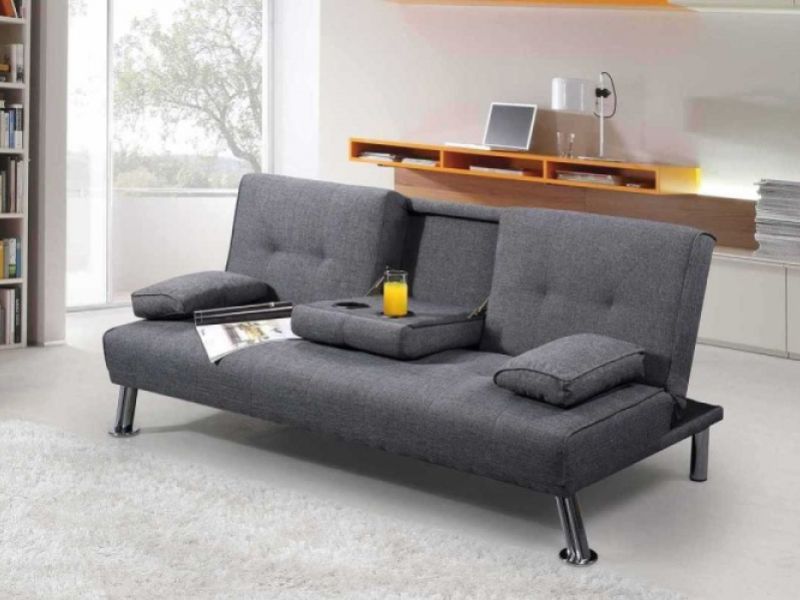 New York Grey Fabric Sofa Bed