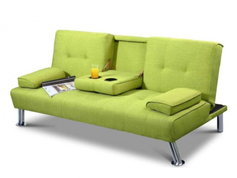 Sleep Design New York Green Fabric Sofa Bed