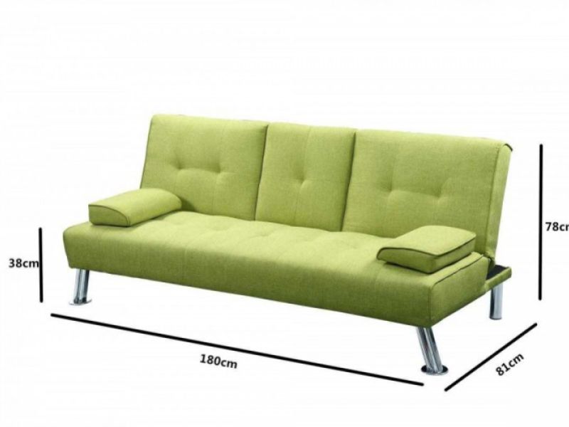 Sleep Design New York Green Fabric Sofa Bed