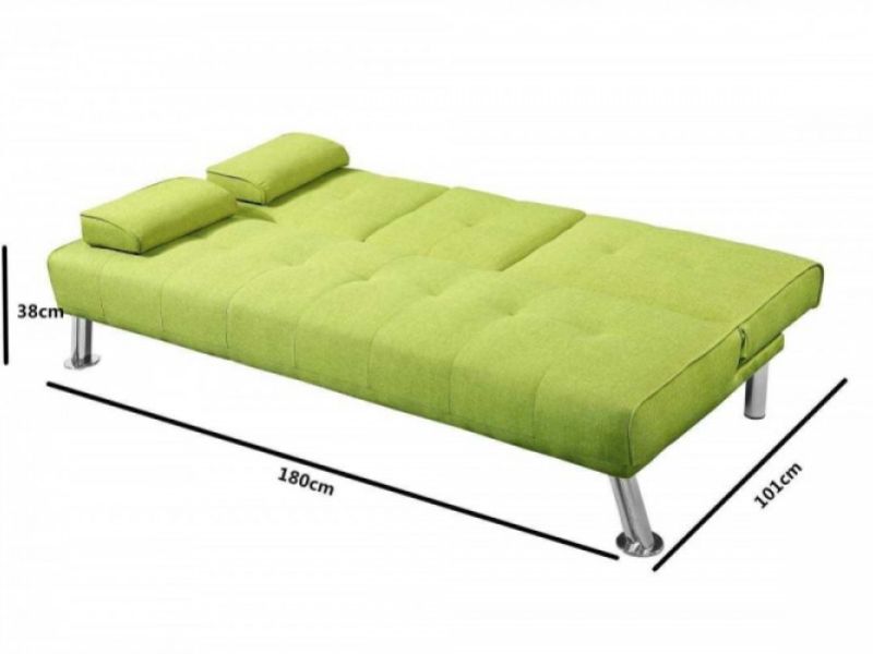 Sleep Design New York Green Fabric Sofa Bed