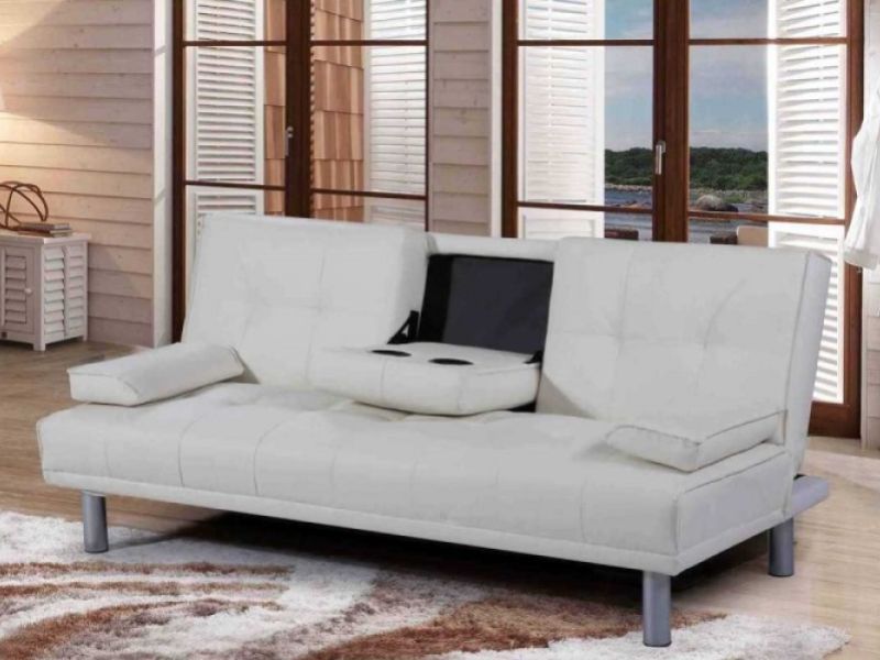 Sleep Design Manhattan White Faux, White Faux Leather Sofa Cover