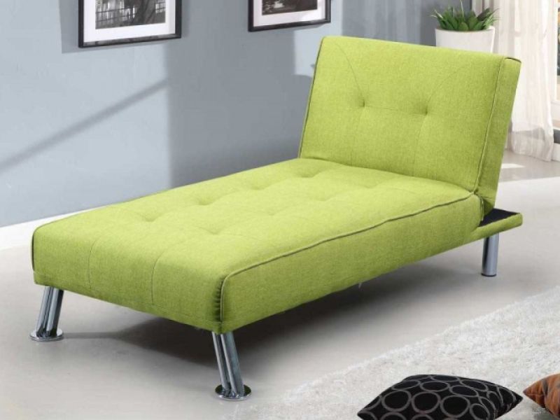 Sleep Design New York Green Fabric Chaise Lounge Bed