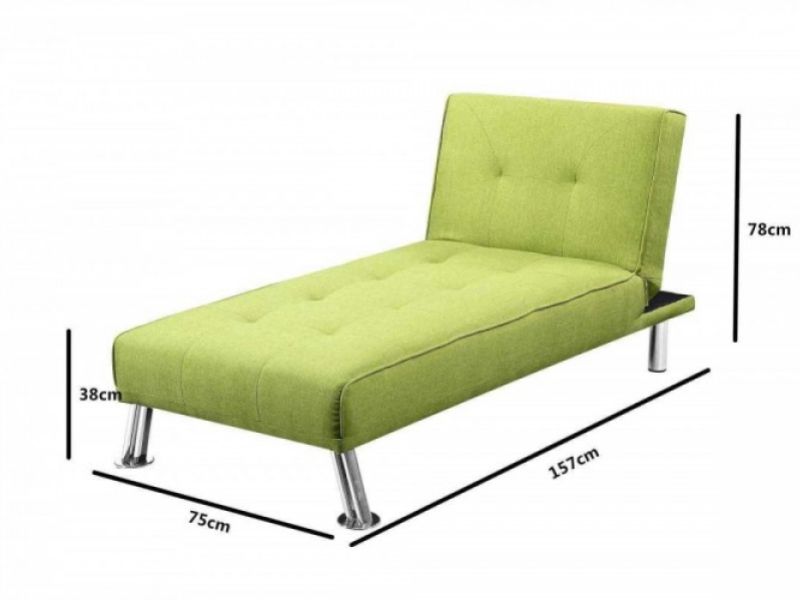 Sleep Design New York Green Fabric Chaise Lounge Bed