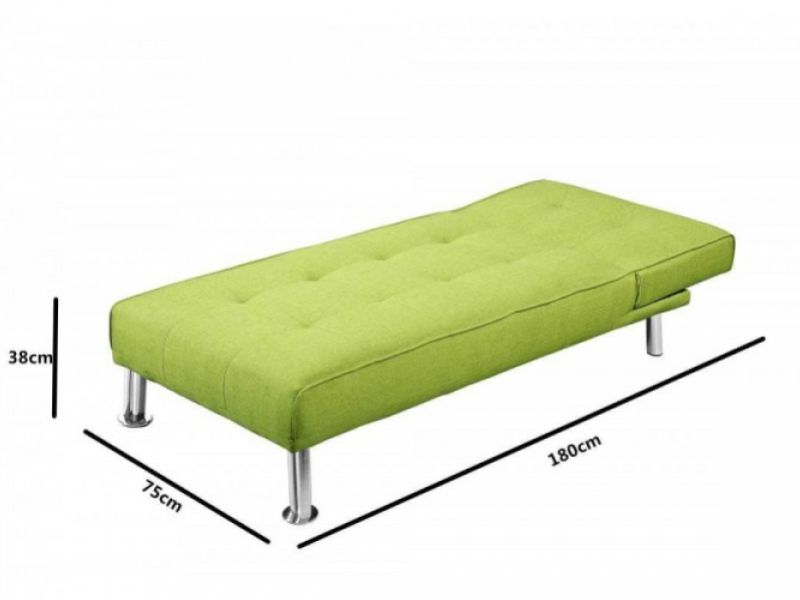 Sleep Design New York Green Fabric Chaise Lounge Bed