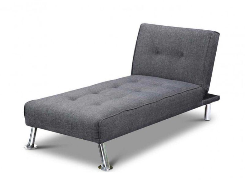 Sleep Design New York Grey Fabric Chaise Lounge Bed