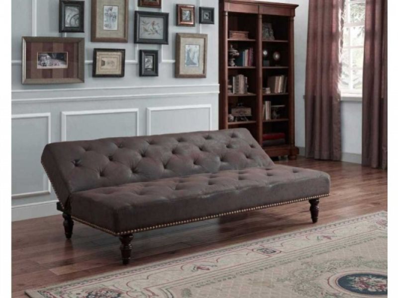 Sleep Design Charles Brown Faux Suede Sofa Bed