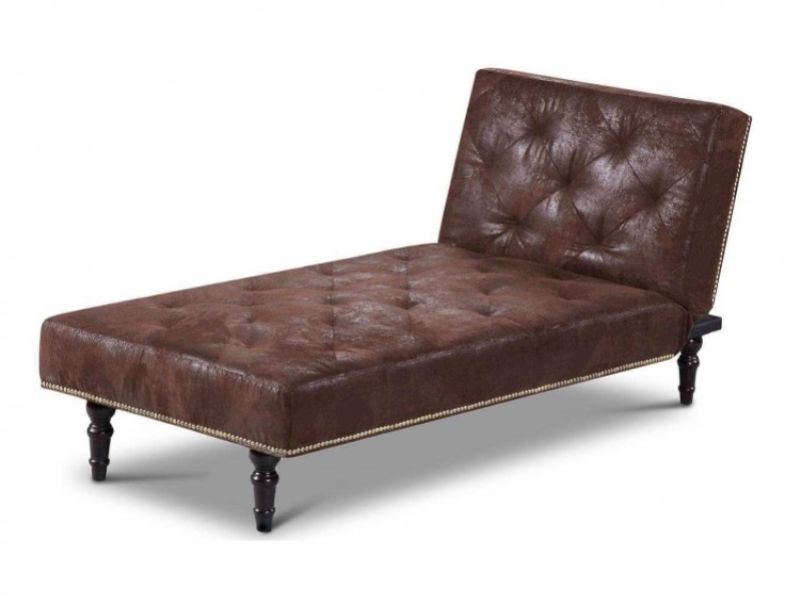 Sleep Design Charles Brown Faux Suede Chaise Lounge Bed