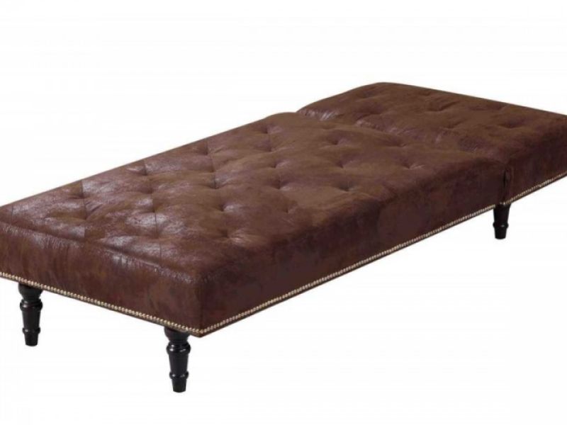 Sleep Design Charles Brown Faux Suede Chaise Lounge Bed