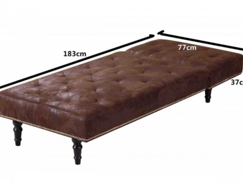 Sleep Design Charles Brown Faux Suede Chaise Lounge Bed