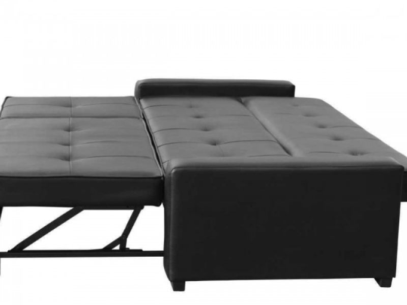 Sleep Design Seattle Black Faux Leather Sofa Bed