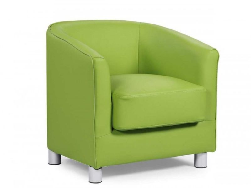 Sleep Design Vegas Green Faux Leather Tub Chair