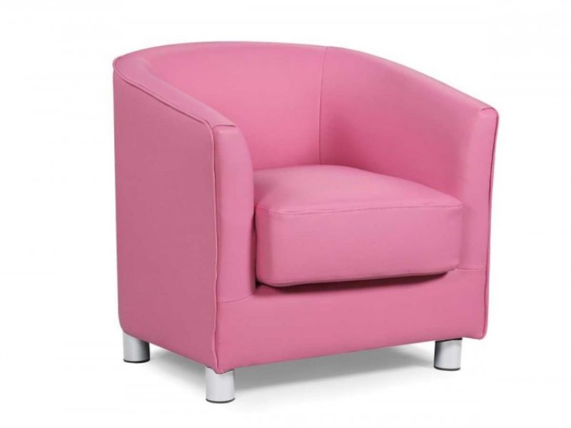 Sleep Design Vegas Pink Faux Leather Tub Chair