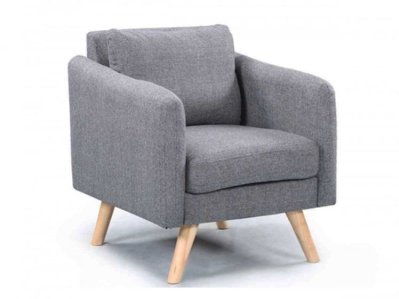 Sleep Design Blithfield Charcoal Grey Fabric Chair And Footstool