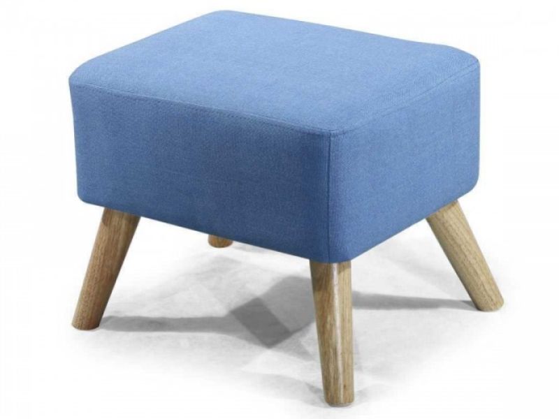 Sleep Design Longdon Sky Blue Fabric Chair And Footstool