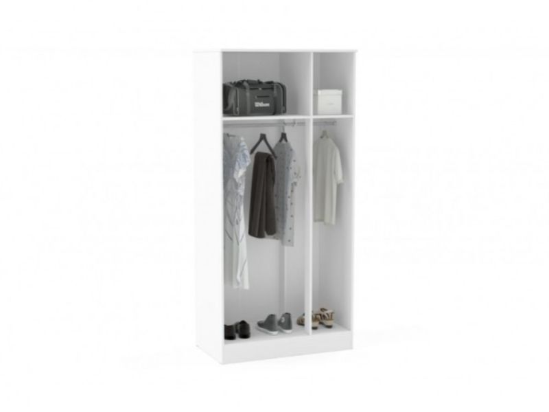 Birlea Lynx Grey with White Gloss 3 Door Wardrobe with Mirror