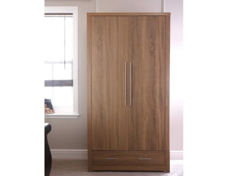 GFW Havana 2 Door Oak Finish Wardrobe