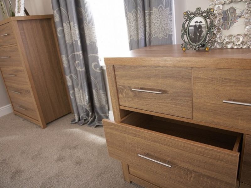 GFW Havana 4 Plus 3 Drawer Oak Finish Chest