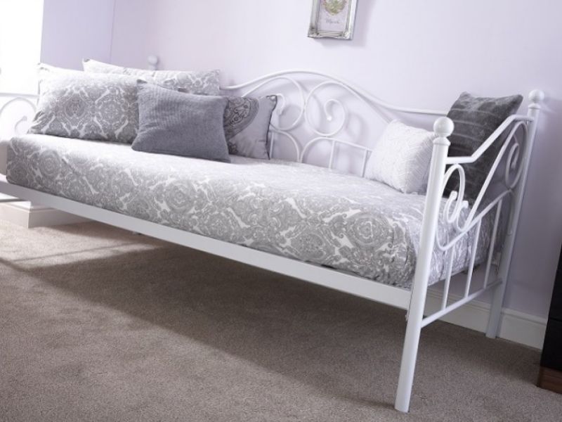 GFW Madison 3ft Single White Metal Day Bed