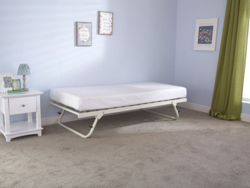 GFW Memphis 3ft Single Ivory Metal Day Bed with Underbed