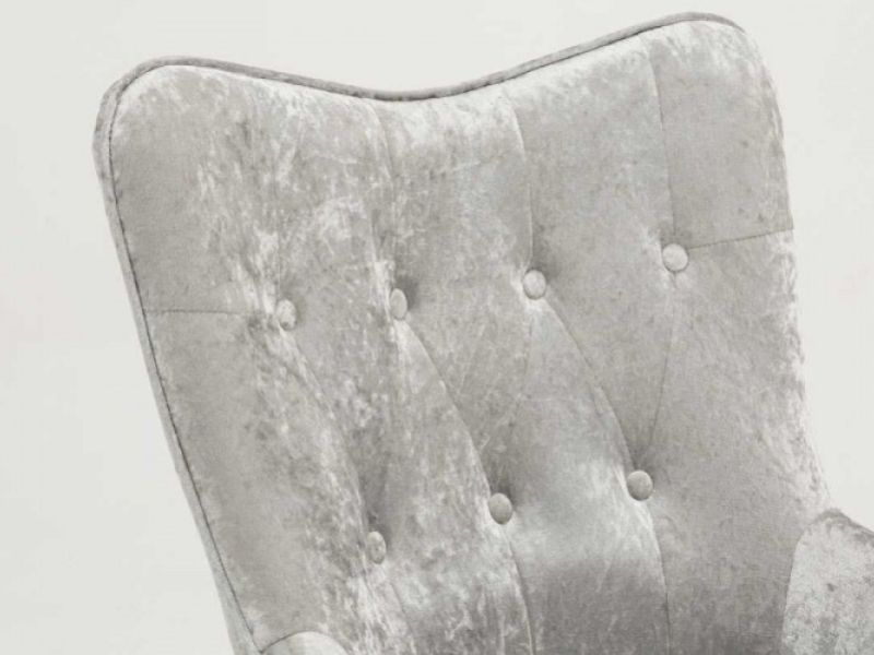 Sleep Design Coven Crushed Silver Velvet Fabric Chair