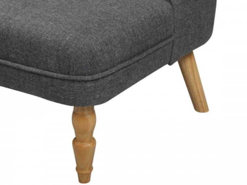 Sleep Design Shenstone Charcoal Grey Fabric Chair And Footstool