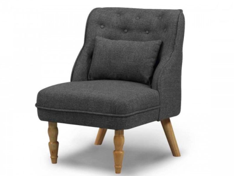 Sleep Design Shenstone Charcoal Grey Fabric Chair And Footstool