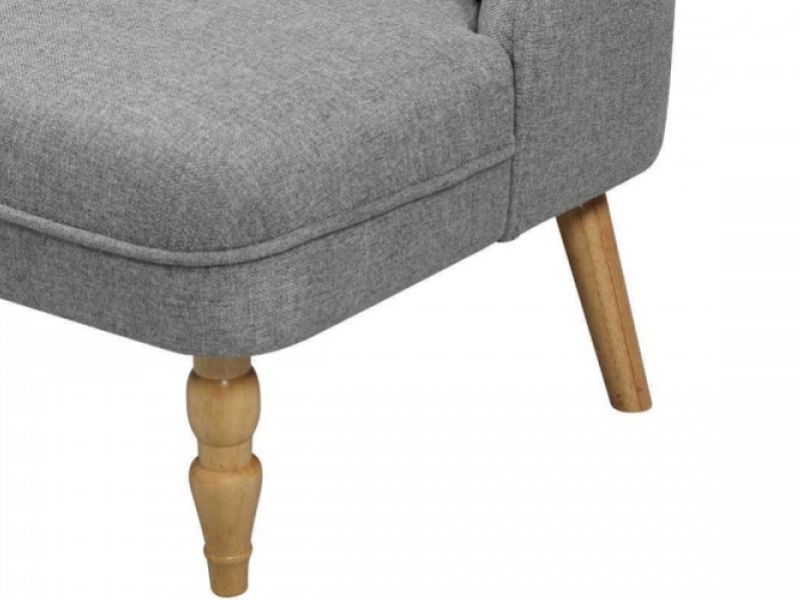 Sleep Design Shenstone Light Grey Fabric Chair And Footstool