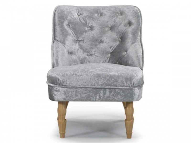 Sleep Design Shenstone Crushed Silver Velvet Fabric Chair And Footstool