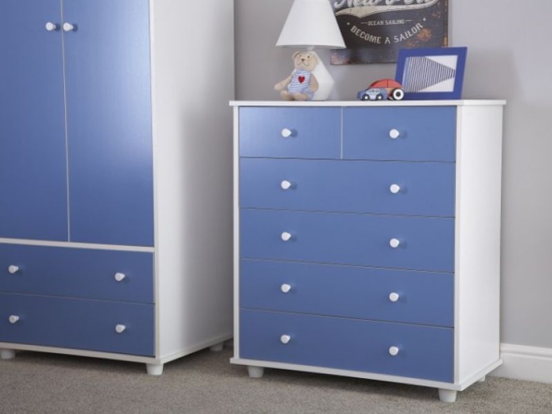 GFW Miami Blue 4 +2 Drawer Chest