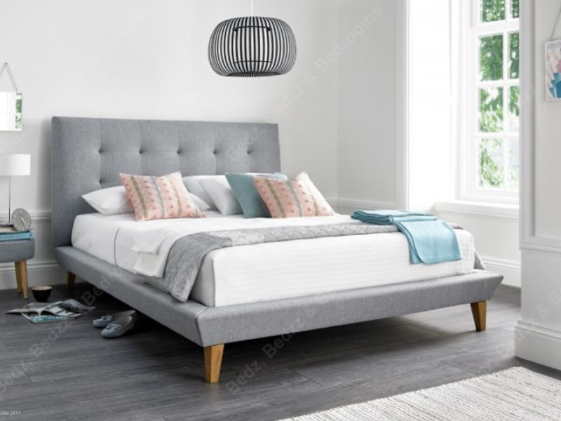 Kaydian Marietta 5ft Kingsize Light Grey Fabric Bed