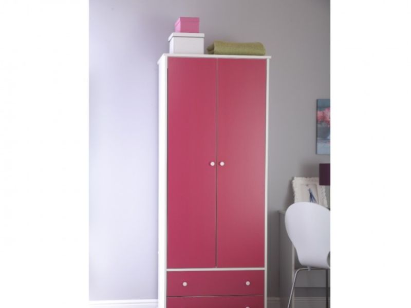 GFW Miami Pink 2 Door 2 Drawer Wardrobe