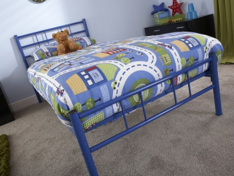 GFW Morgan 3ft Single Blue Metal Bed Frame
