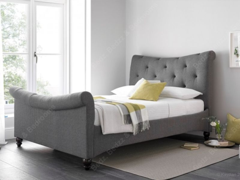 Kaydian Tyne 6ft Super Kingsize Elephant Grey Fabric Bed