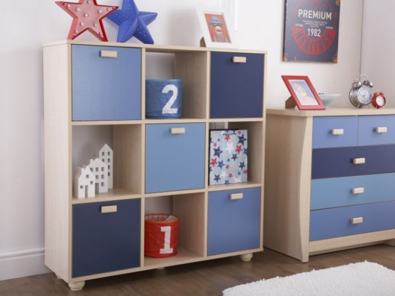 GFW Sydney 3+2 Chest of Drawers with Blue Detailing