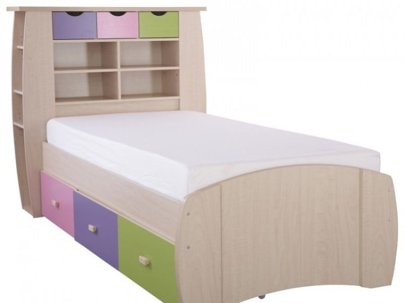 GFW Sydney 3ft Storage Bed Frame Pink and Lilac