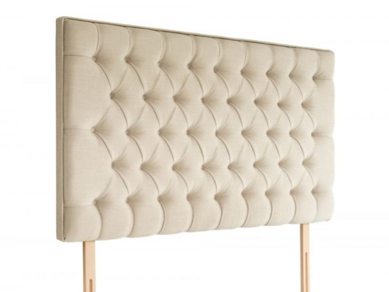 Rest Assured Florence 4ft6 Double Headboard In Sandstone Or Tan Fabric BUNDLE DEAL