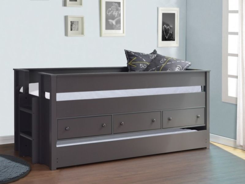 Flintshire Harper 3ft Single Grey Wooden Guest Bed