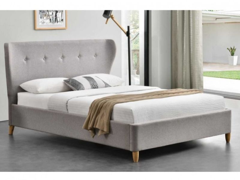 Sleep Design Kensington 4ft6 Double Grey Fabric Bed Frame