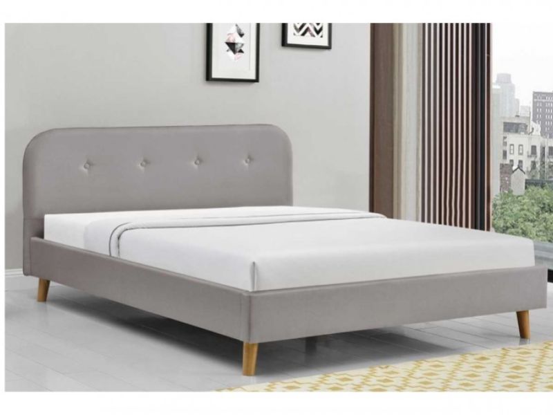 Sleep Design Woburn 4ft6 Double Grey Fabric Bed Frame