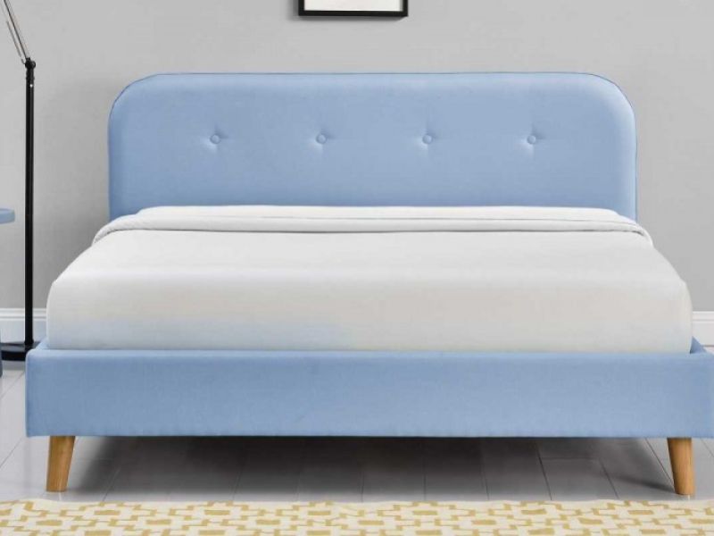 Sleep Design Woburn 4ft6 Double Blue Fabric Bed Frame