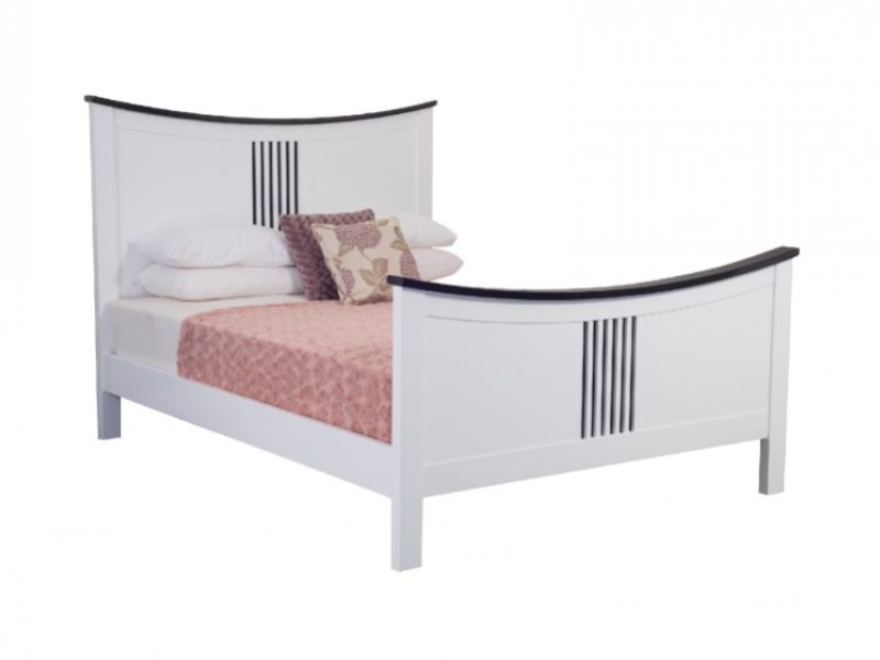 Sweet Dreams Kane 4ft6 Double Bed Frame In White With Black Stripes