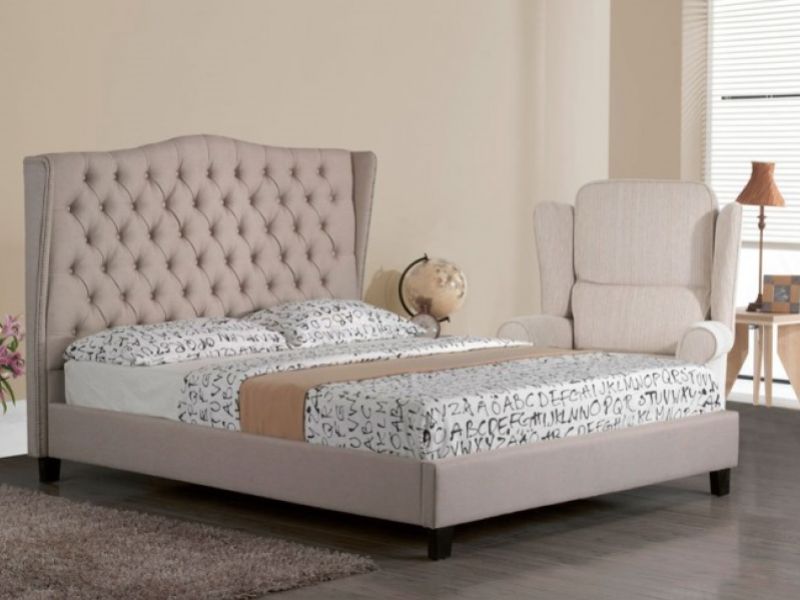 Sweet Dreams Bedford 4ft6 Double Wheat Fabric Bed Frame