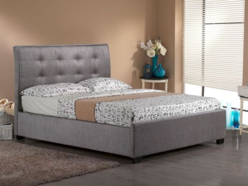 Sweet Dreams Edmonton 5ft Kingsize Pewter Fabric Ottoman Bed Frame