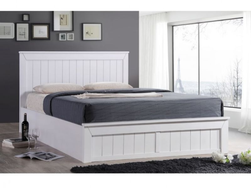 Sweet Dreams Chandler 4ft6 Double White Wooden Ottoman Bed Frame