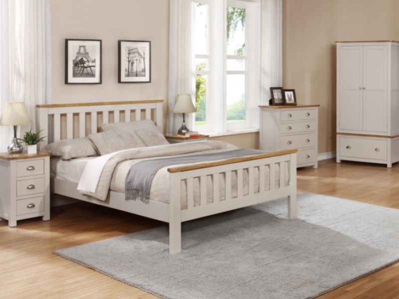Sweet Dreams Cooper Pale Grey And Oak 5 Drawer Narrow Chest
