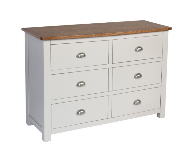 Sweet Dreams Cooper Pale Grey And Oak 6 Drawer Chest